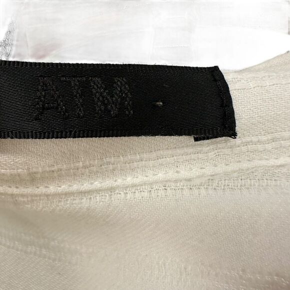 ATM Top White Cotton Gauze Sleeveless Boxy Size M Breathable Button Up Collared - Picture 7 of 9